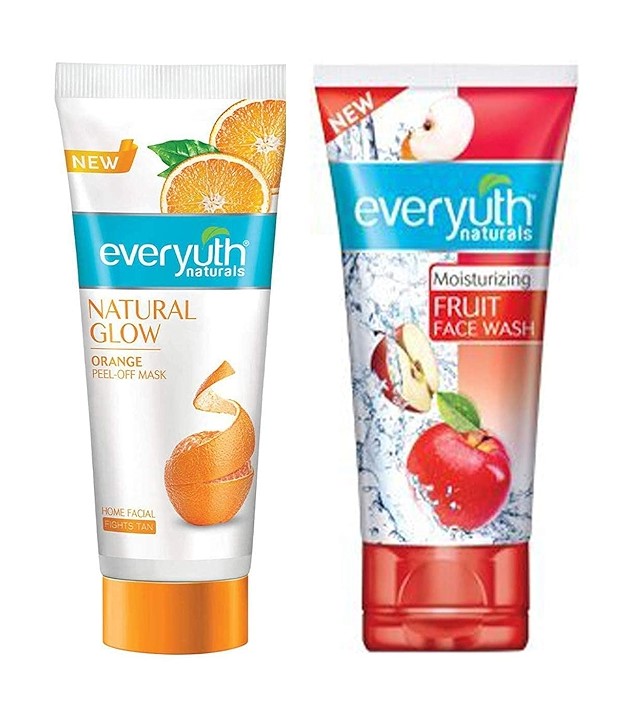 Everyuth Golden Glow Orange Peel-Off Mask 50g with Free of Fruit Face Wash 50g